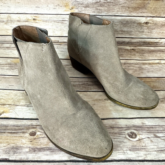 Lucky Brand Womens Stone Suede Benissa Western Ankle Boots 9M - Picture 1 of 9